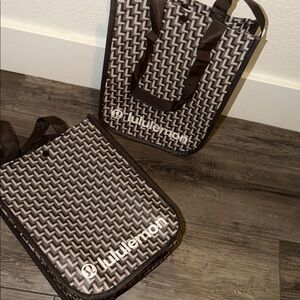 NEW Lululemon Black and White Tote Bag Set